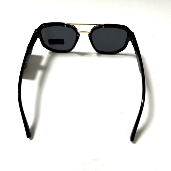NWT Original HOUSE OF HARLOW Double Bridge Aviator Sunglasses Black Acetate main image 5